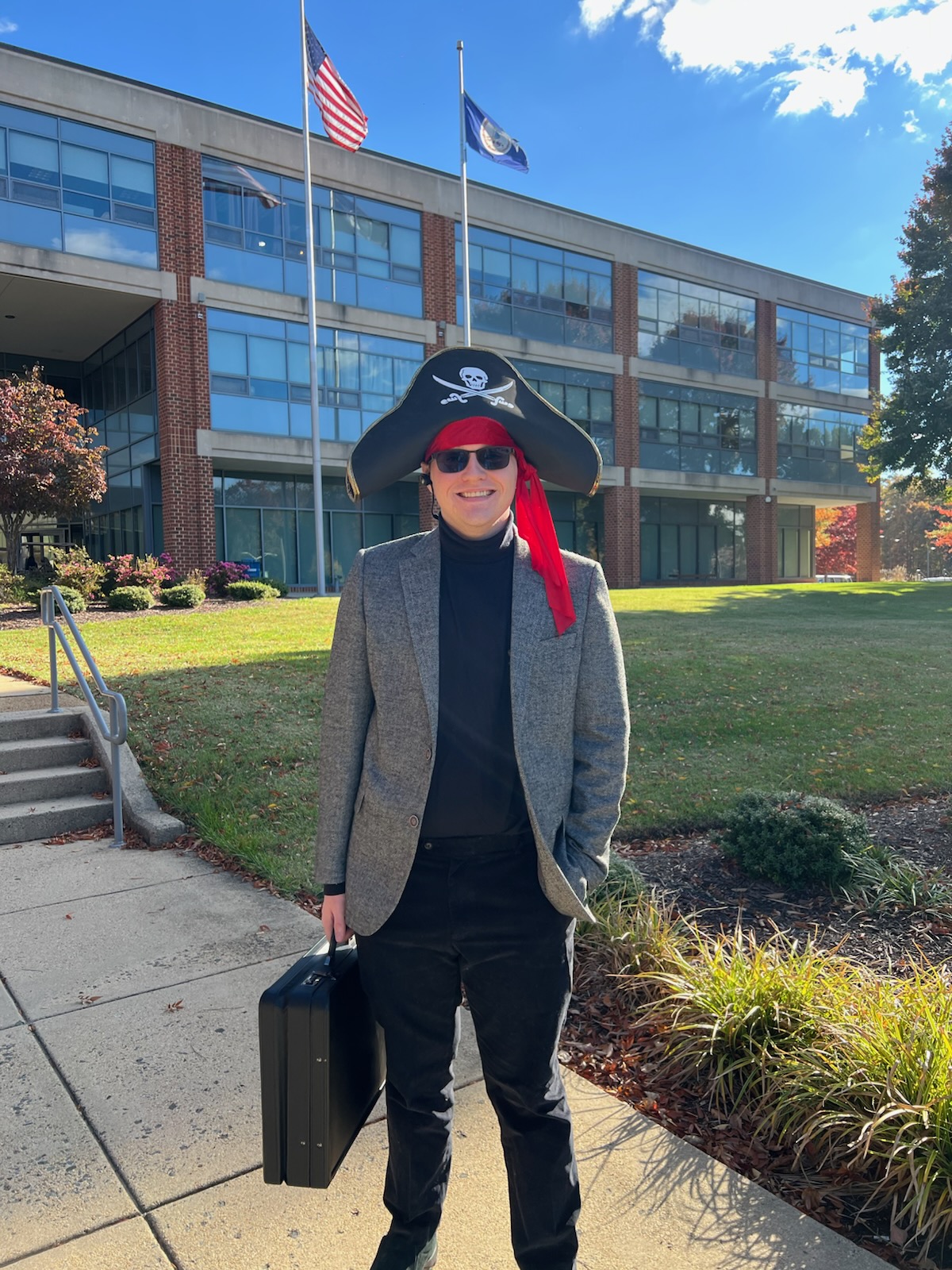 Charles Remien dressed as a pirate on Halloween